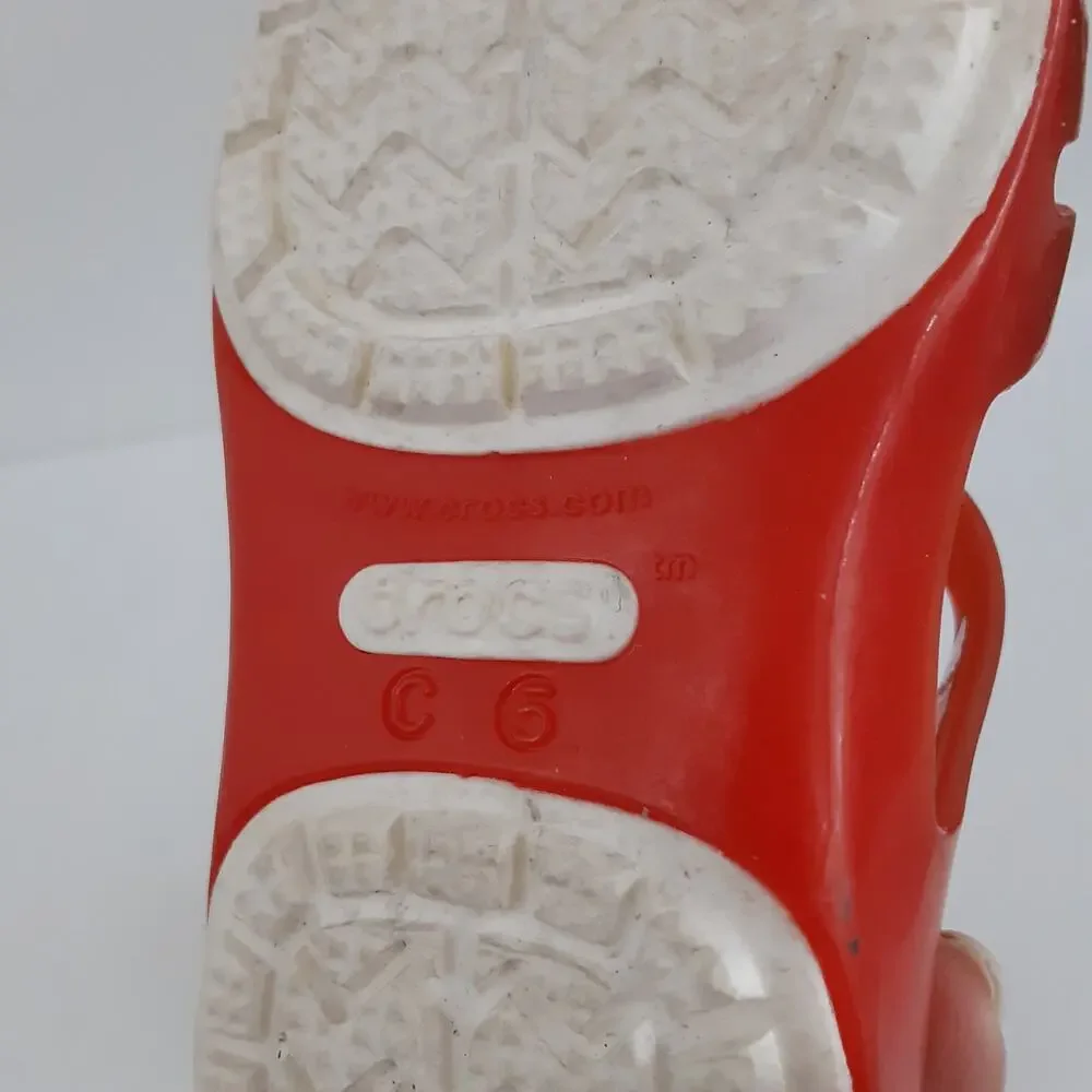 Crocs Drew x Isabella Gel Sandals Girls 5 Red Water Shoes Dress Shoes